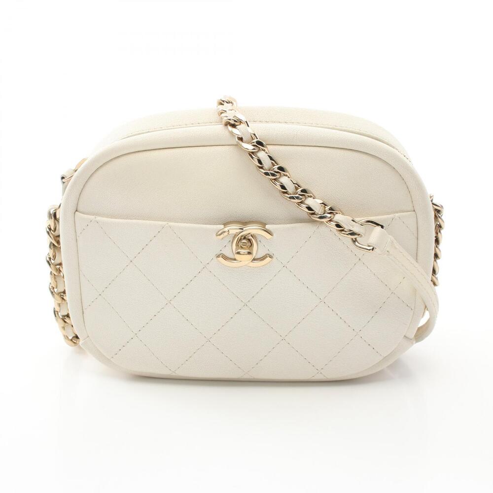 Chanel Shoulder Bag Leather White